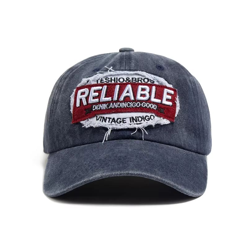 Gorra en tela azul ajustable para hombre