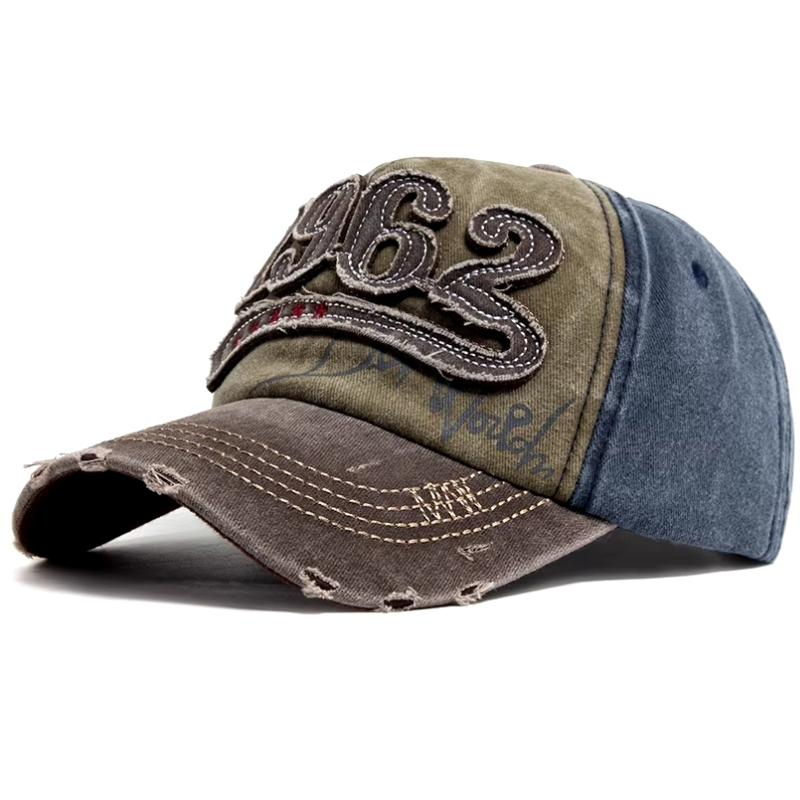 Gorra cachucha 1962 hombre ajustable café con azul