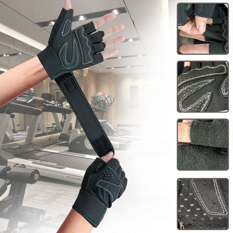 Guantes gym gimnasio fitness para hombre, ajustables