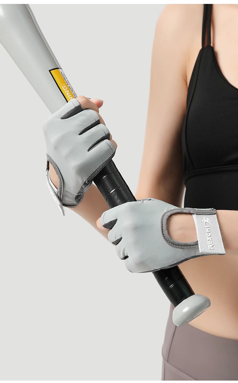 Guantes deportivos fitness de mujer grises