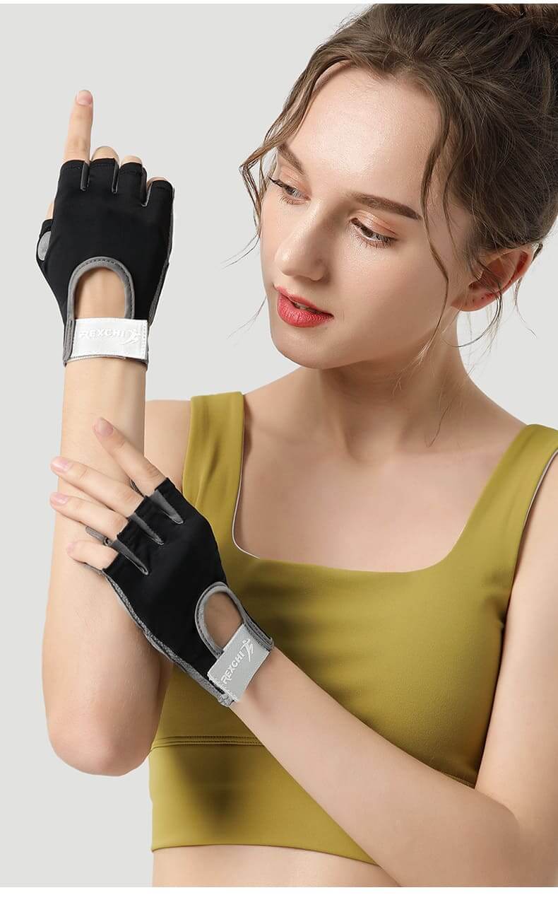 Guantes deportivos para gym de mujer negros