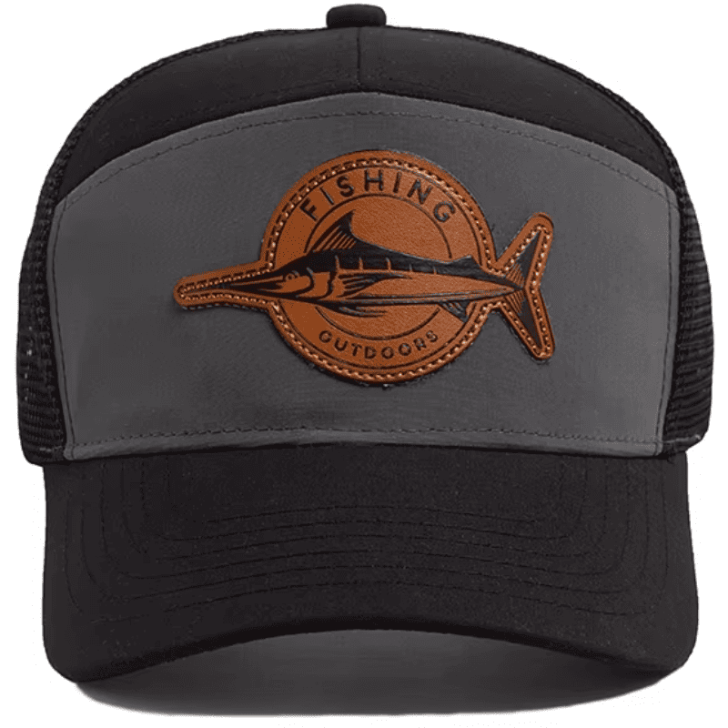 Gorra o cachucha en malla para amantes de la pesca gris, ajustable