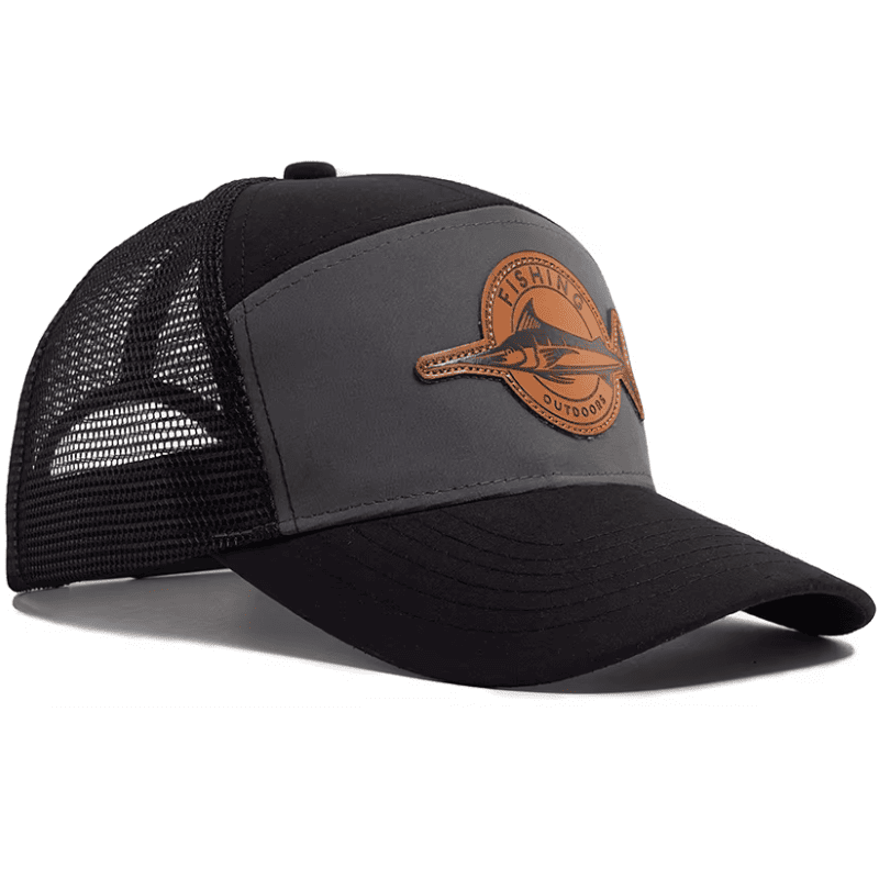 Gorra o cachucha en malla para amantes de la pesca gris de hombre