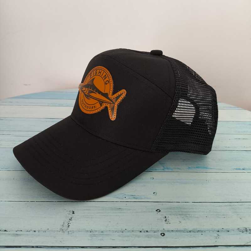 Gorra cachucha hombre ajustable para pesca o pescadores negra deportiva