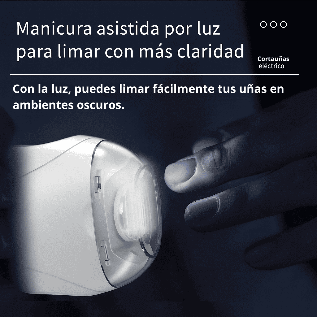 Cortaúñas limador eléctrico recargable con luz