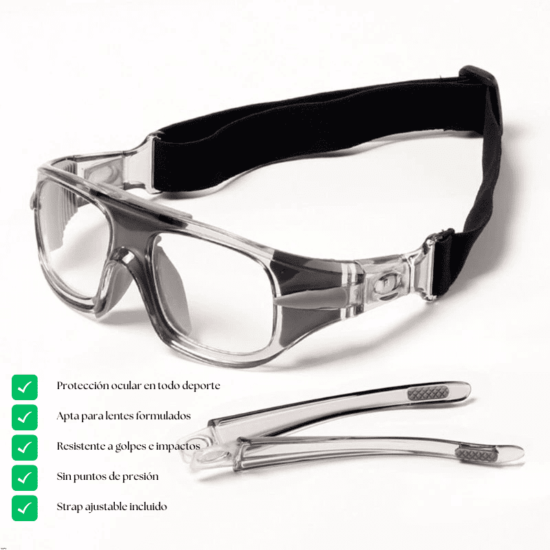 Gafas Protección Deportivas Para Lentes Formulados - Gris características