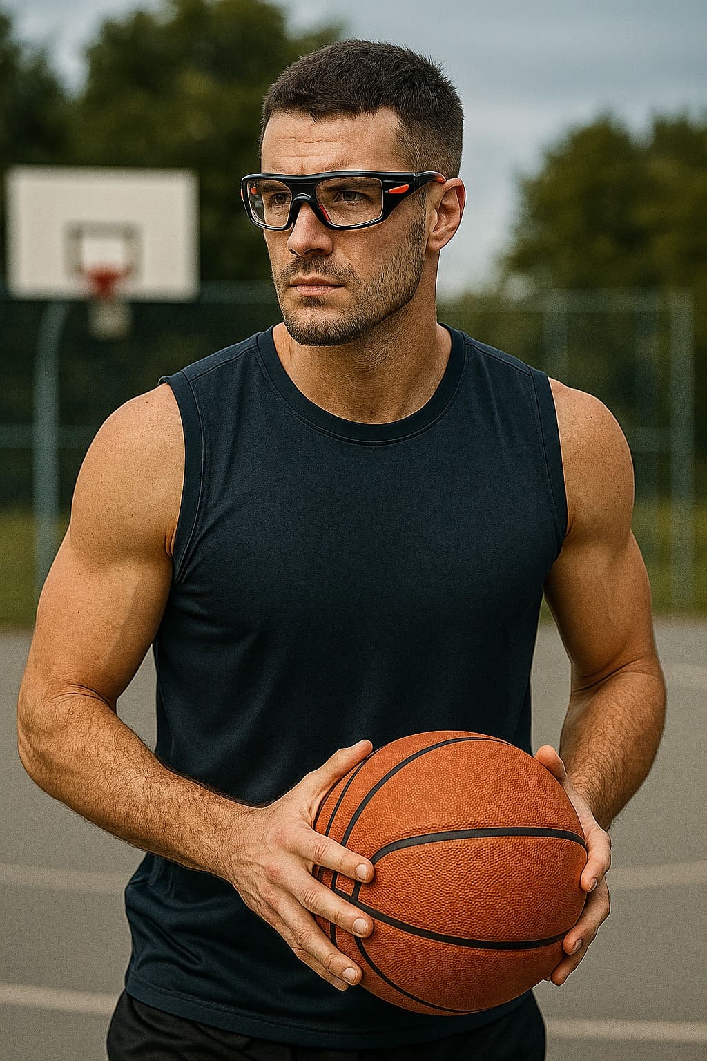 Gafas Protección Deportivas Para Lentes Formulados – Negro/Rojo