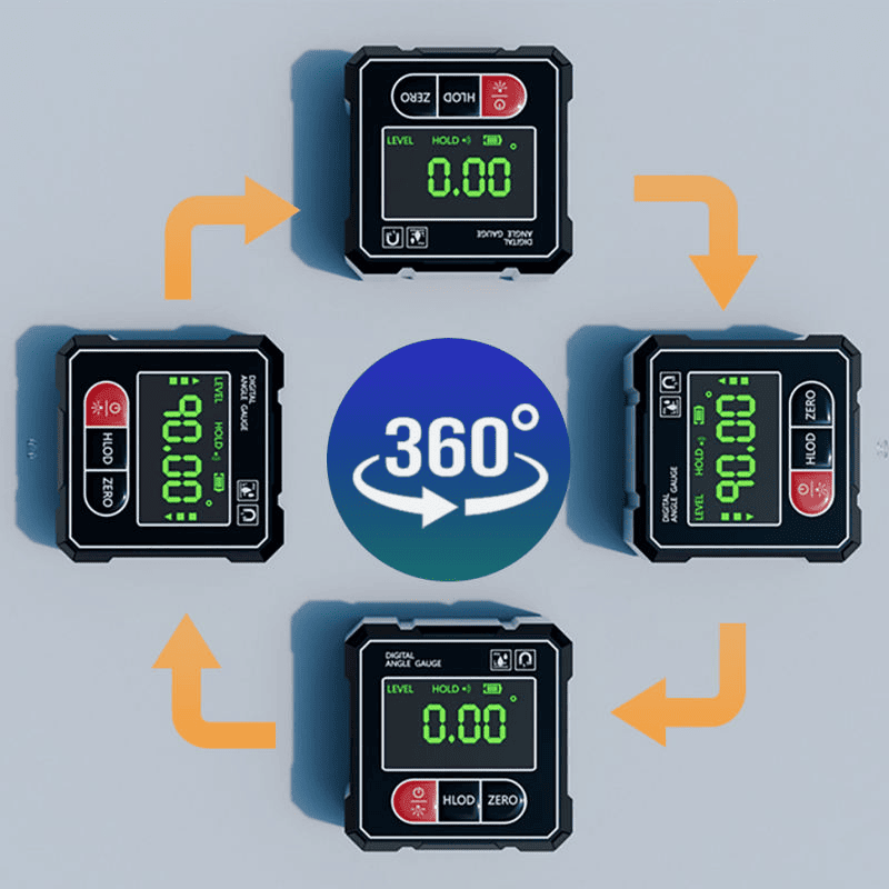 Inclinómetro Digital Recargable con Láser, 90 grados