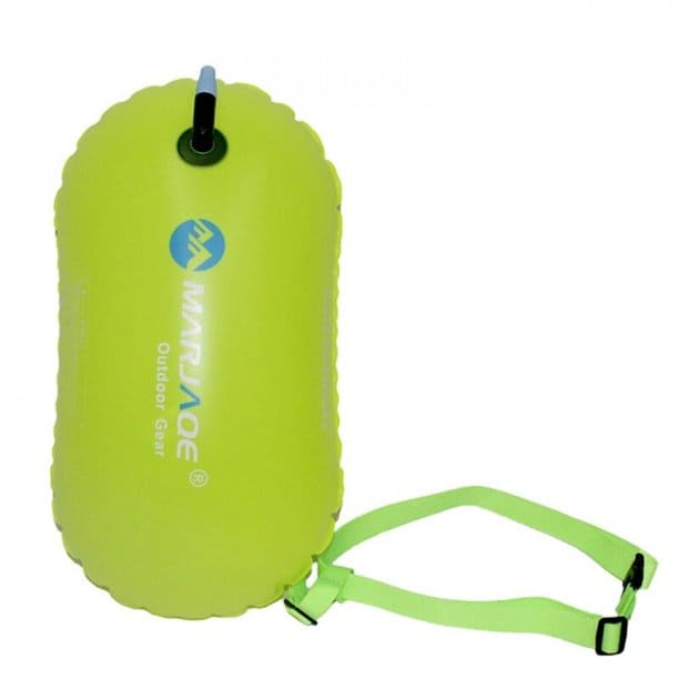 Boya de seguridad verde para natación en aguas abiertas