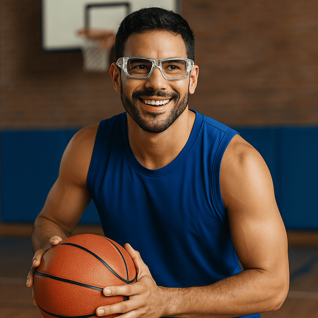 Gafas Protección Deportivas Para Lentes Formulados – Gris baskebtall