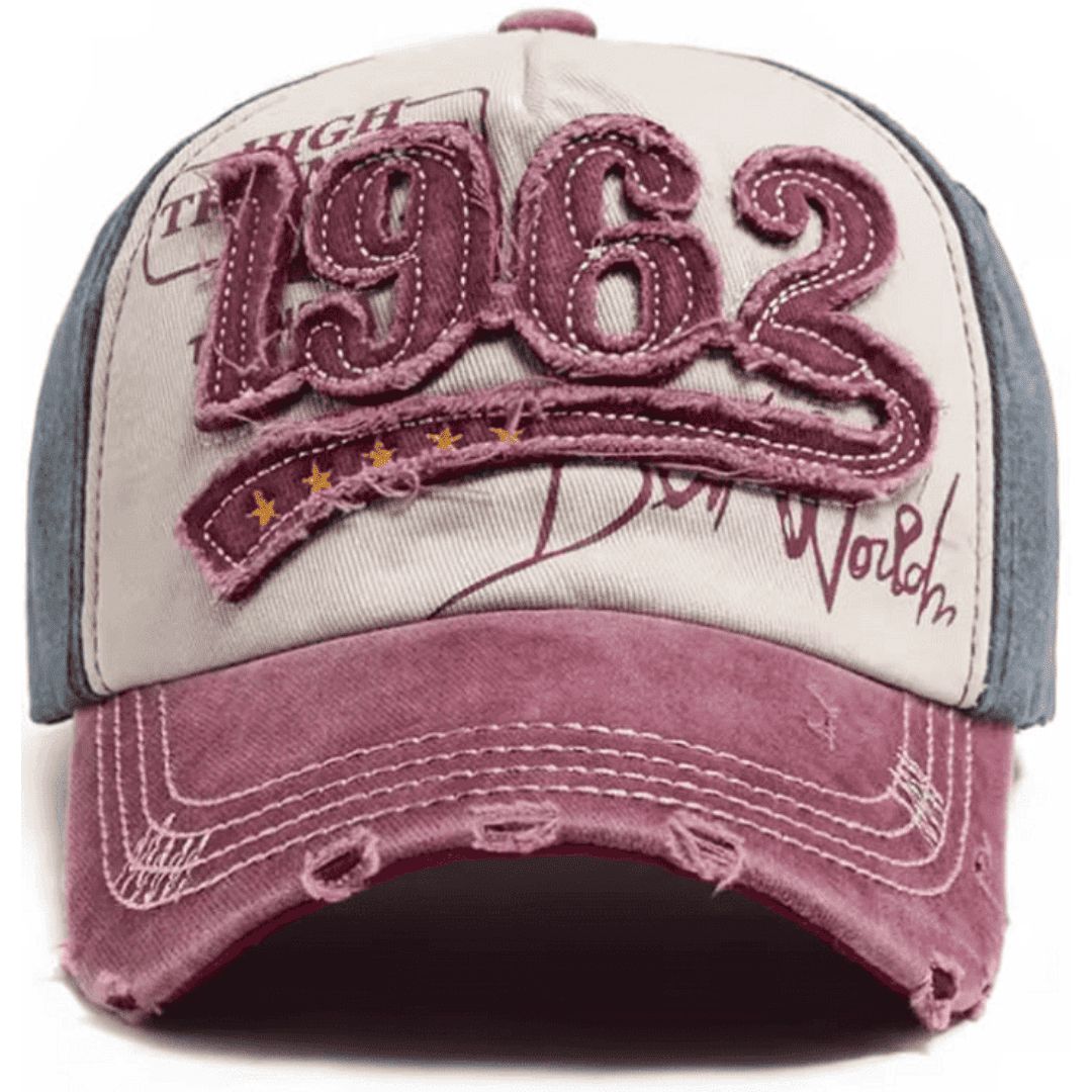 Gorra cachucha beisbolera 1962 wine navy