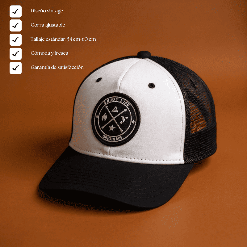 Gorra Cachucha Enjoy Life - Negro, vintage